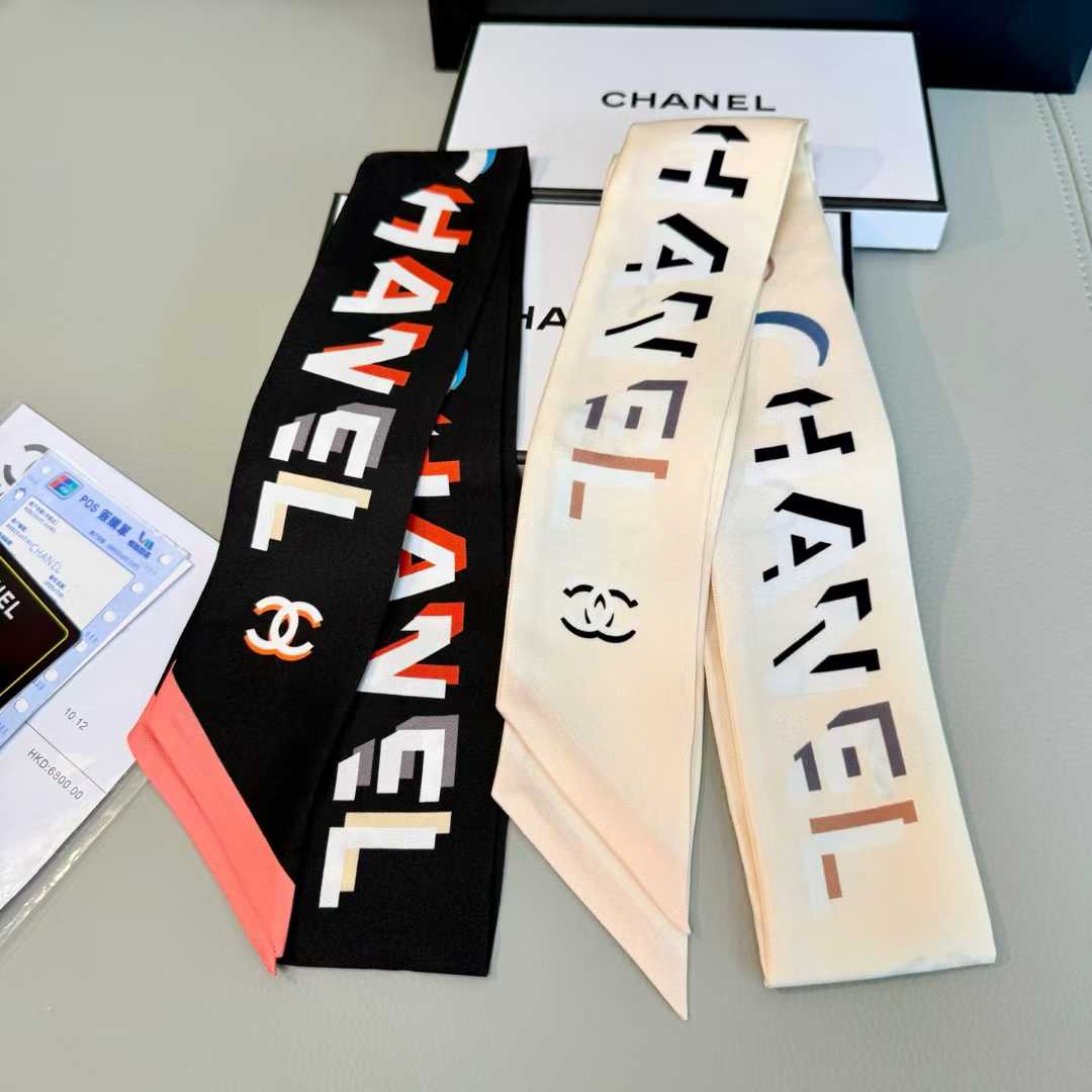 White / black color with letter pattern scarves hair neck accessories bag scarves headband