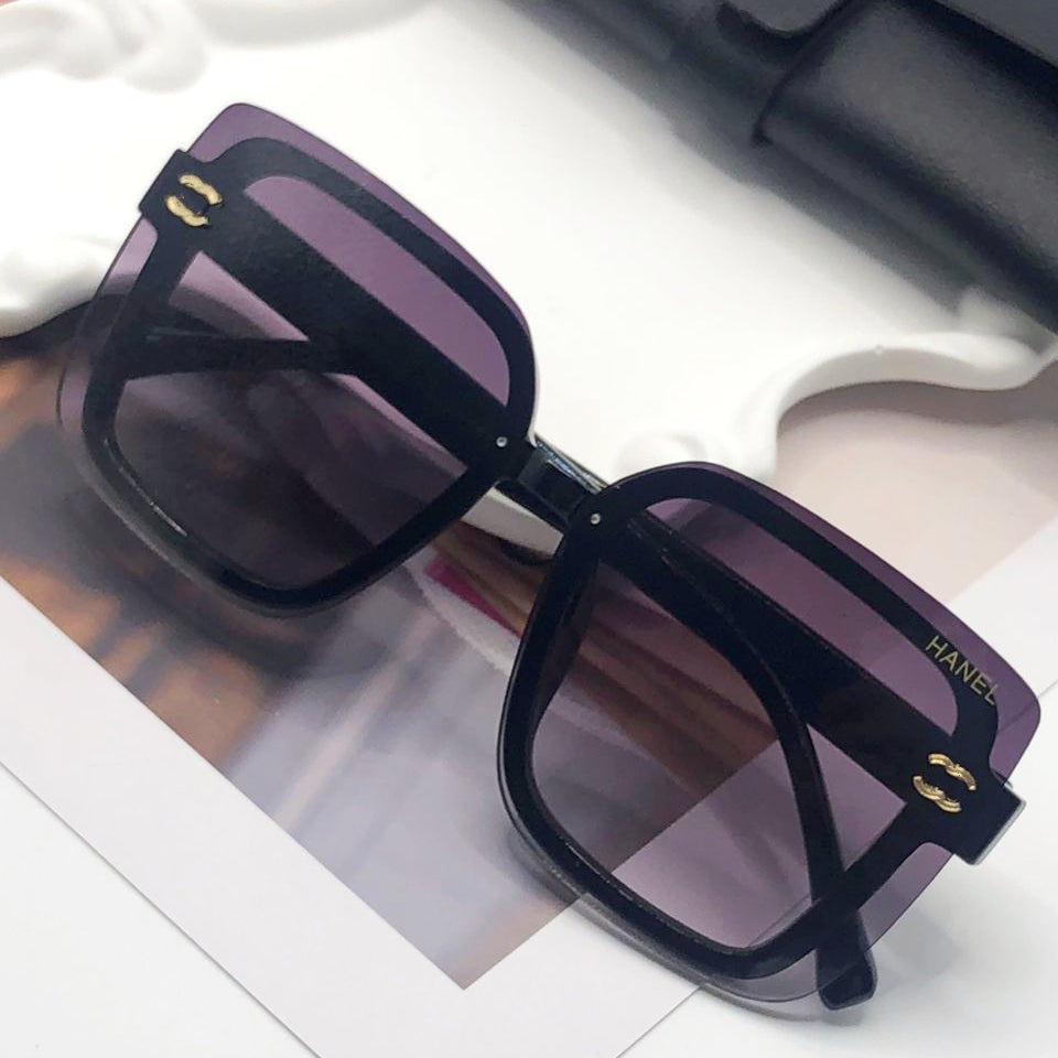 Sunglasses Fashion Oversized Purple Lens Shades Glasses with stamp
