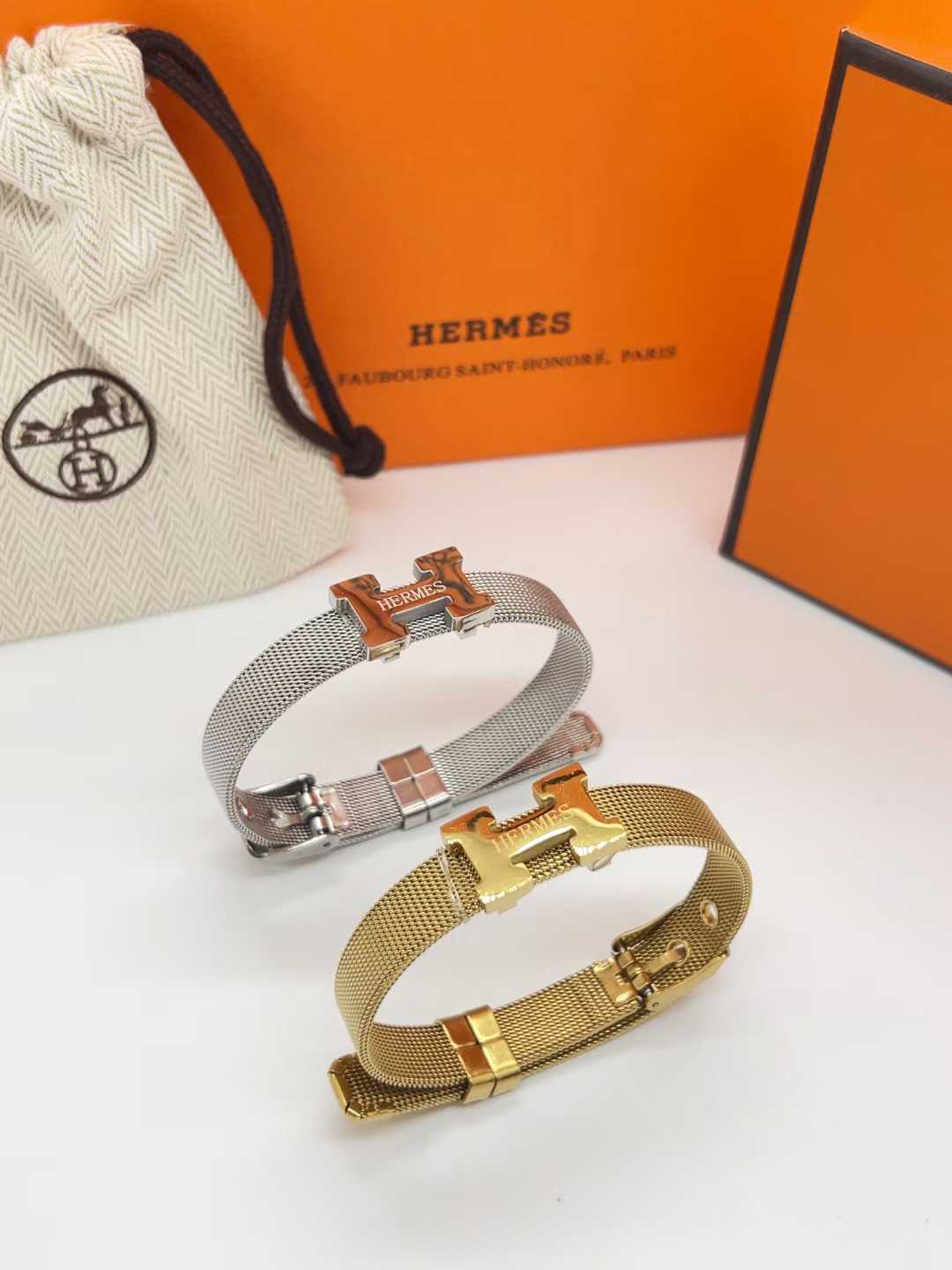 H free size bangle watch belt bracelet plain gold /plain silver with stamp waterproof jewelry
