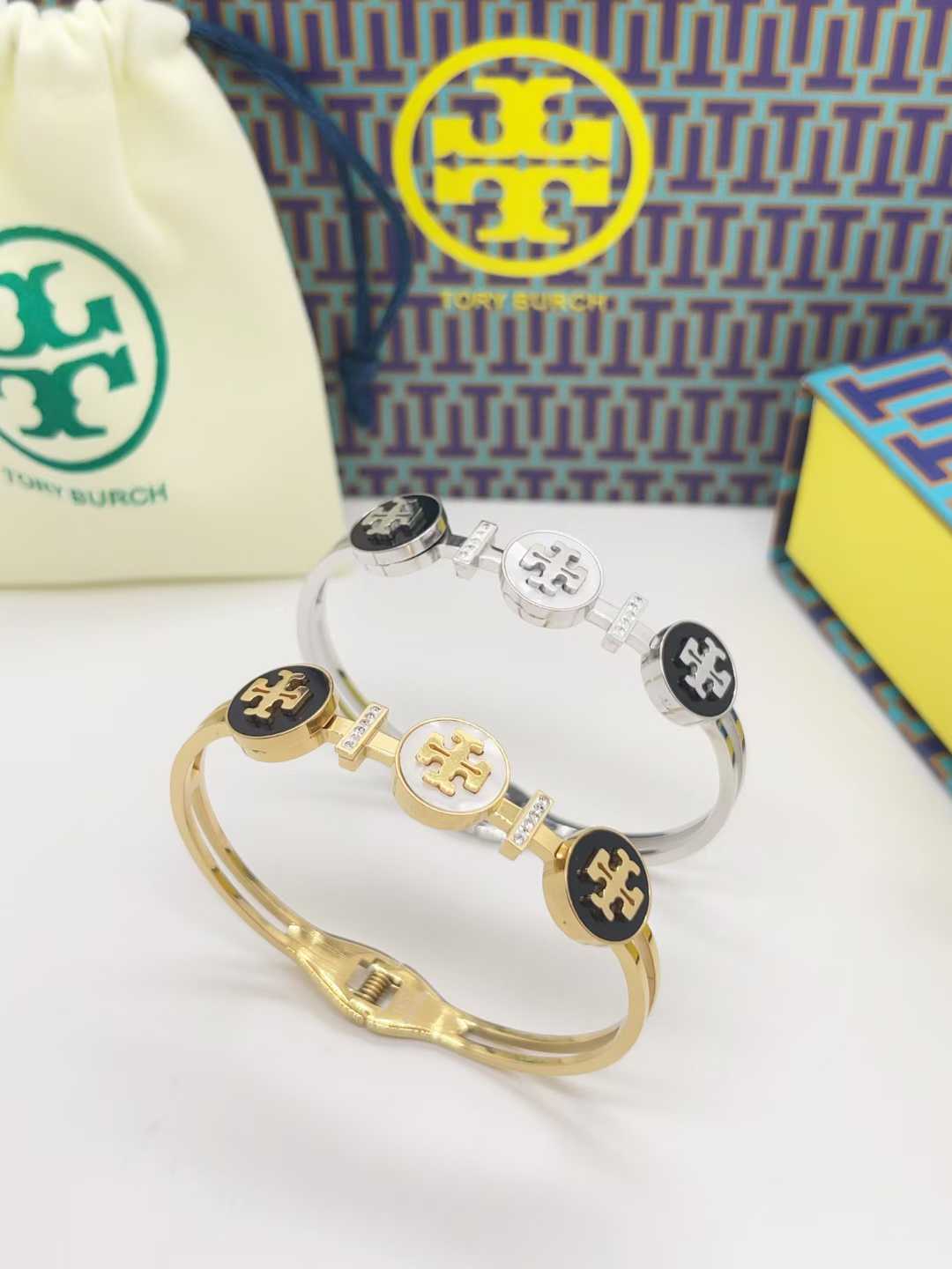 T&B bangle with stone gold / silver bracelet HQ never fade jewelry