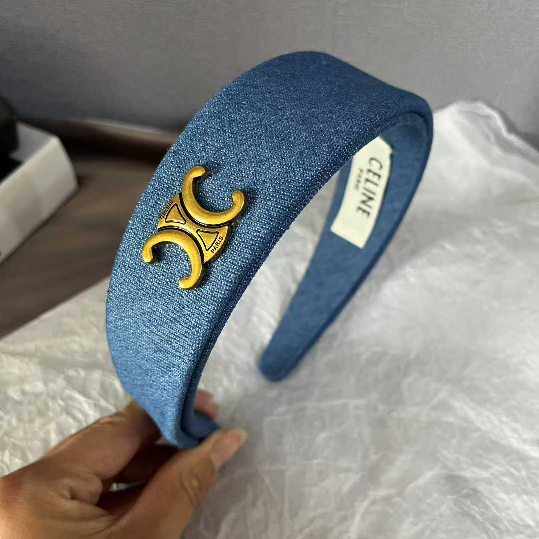 C&eline denim hair hoop blue / dark blue / black color headband no slip headwear hair accessories