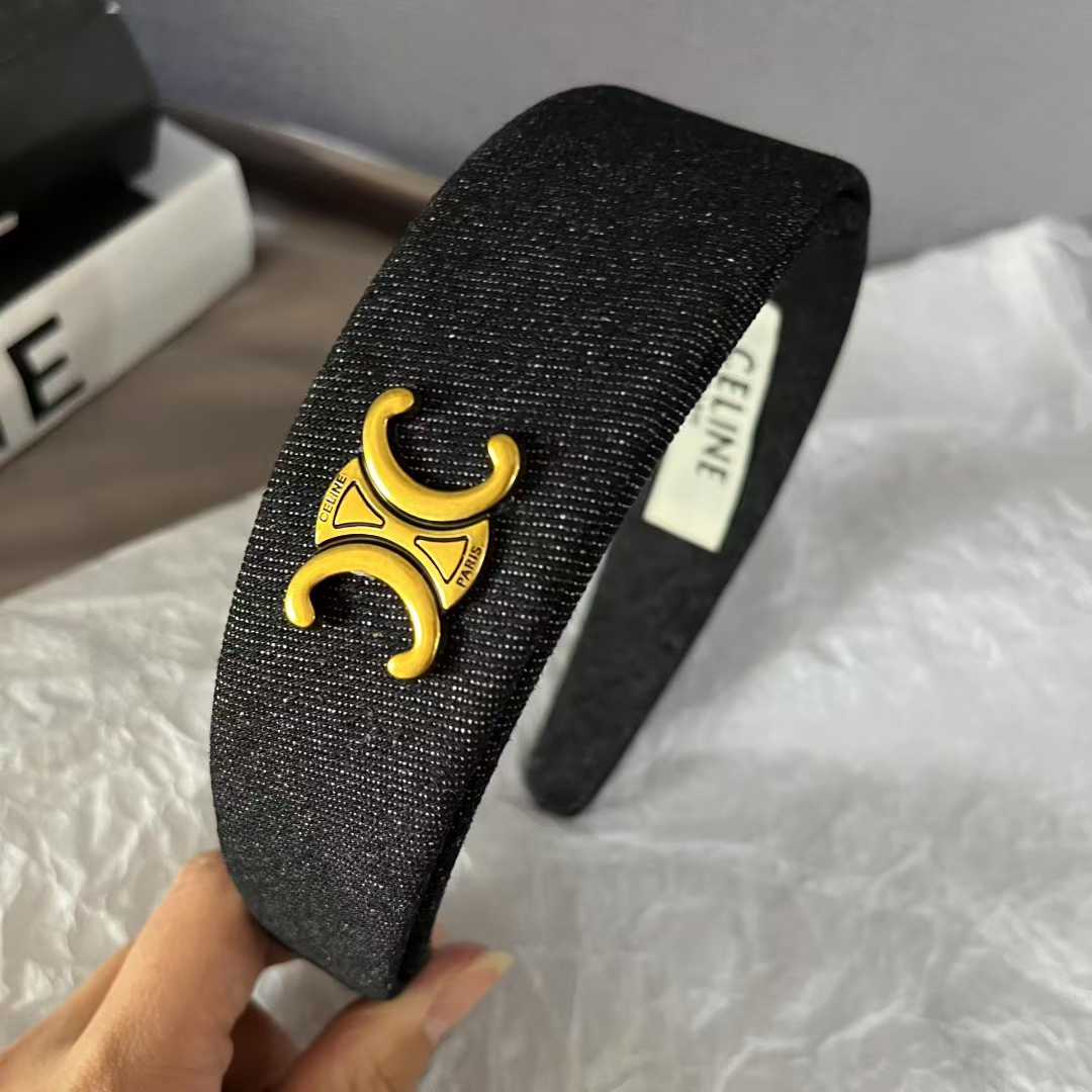 C&eline denim hair hoop blue / dark blue / black color headband no slip headwear hair accessories