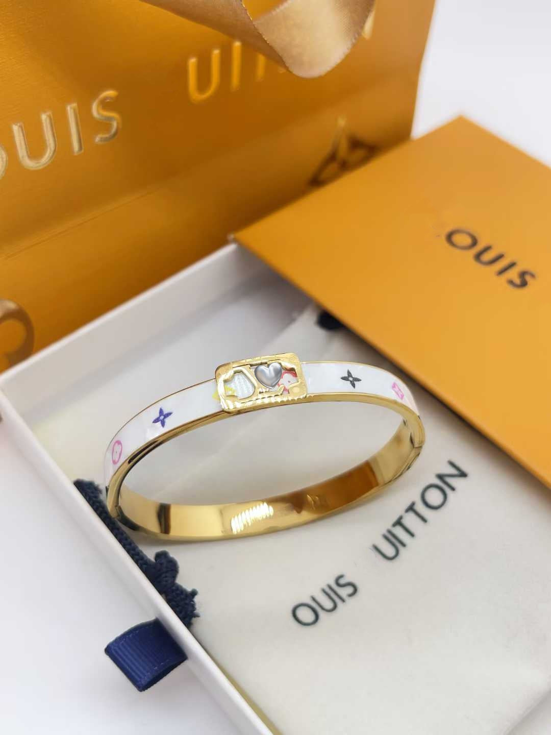 Bangle colourful stamp bangle white color in gold bracelet waterproof jewelry