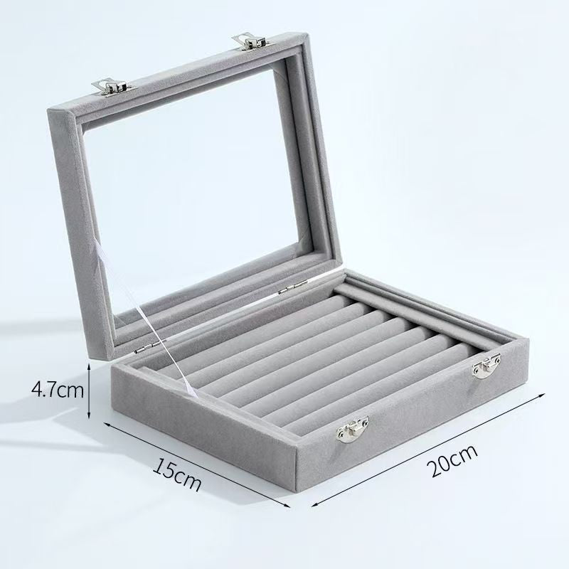 Display high end anti-oxidation jewelry box, large capacity earrings, necklace, ring storage, dust-proof