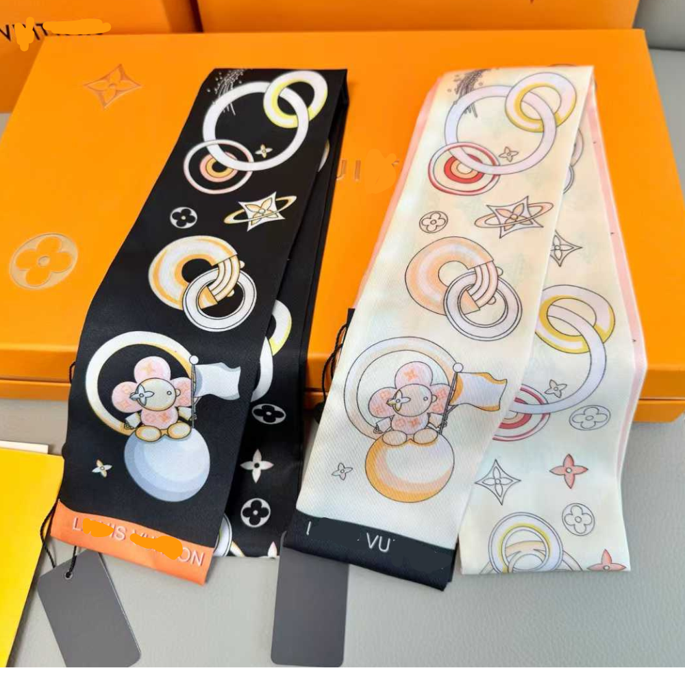 Scarves monogram white / black color with VVN bag scarves hair neck accessories headband $8/pcs, $10 for 2pcs