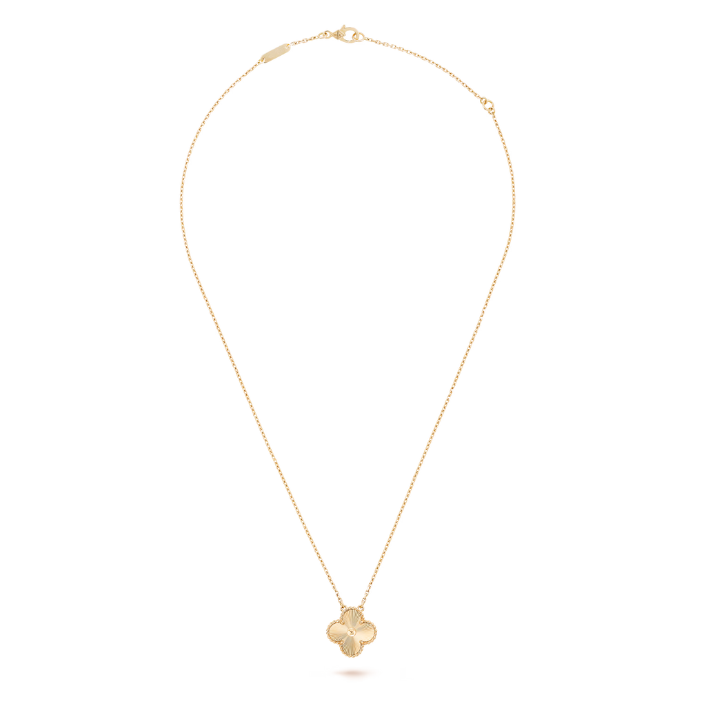 V&CA 18K yellow Gold Plated with stamp,Laser sensation gold Necklace, Lucky Link Necklace Double-Sided Adjustable Design Jewelry for Women Girls Christmas Valentine's Day