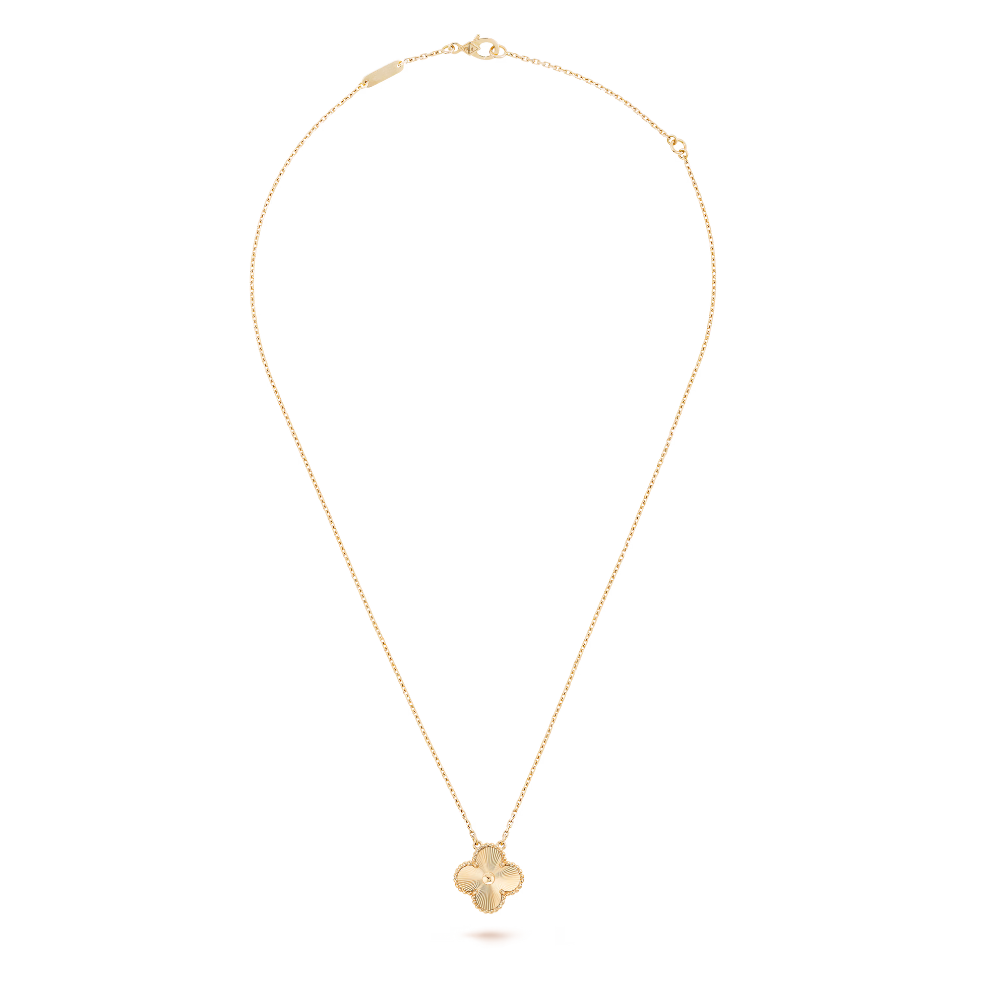 V&CA 18K yellow Gold Plated with stamp,Laser sensation gold Necklace, Lucky Link Necklace Double-Sided Adjustable Design Jewelry for Women Girls Christmas Valentine's Day