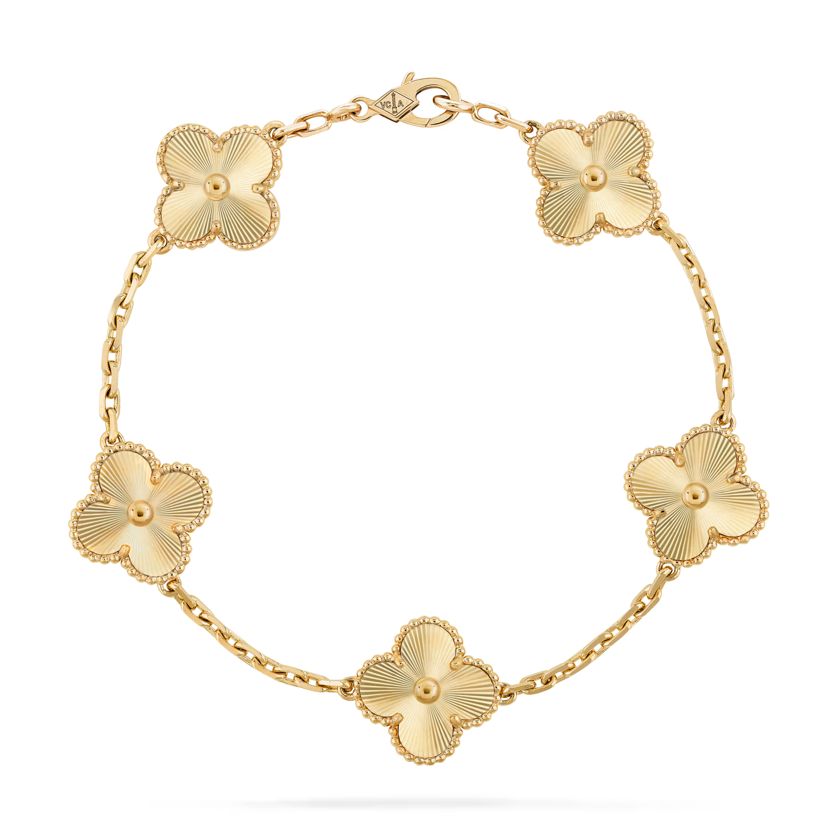 V&CA 18K yellow Gold Plated with stamp,Laser sensation gold/silver Bracelet, Lucky Link Bracelets Double-Sided Adjustable Design Jewelry for Women Girls Christmas Valentine's Day
