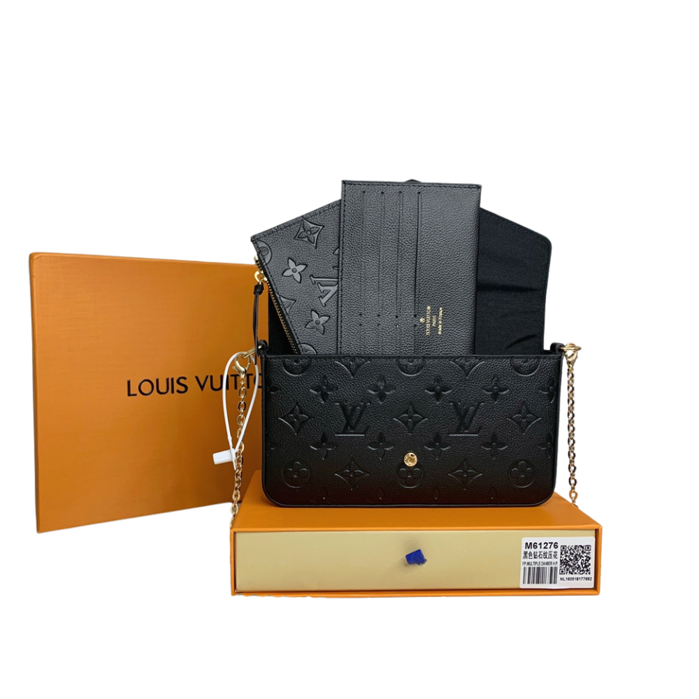 L&V 3 in 1 matte leather bag multicolour Monogram Empreinte Pochette Felicie bag