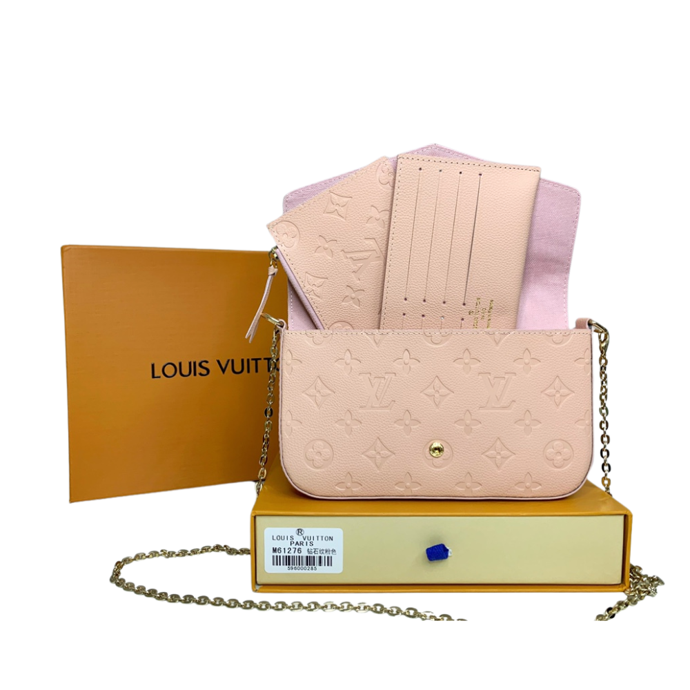 L&V 3 in 1 matte leather bag multicolour Monogram Empreinte Pochette Felicie bag