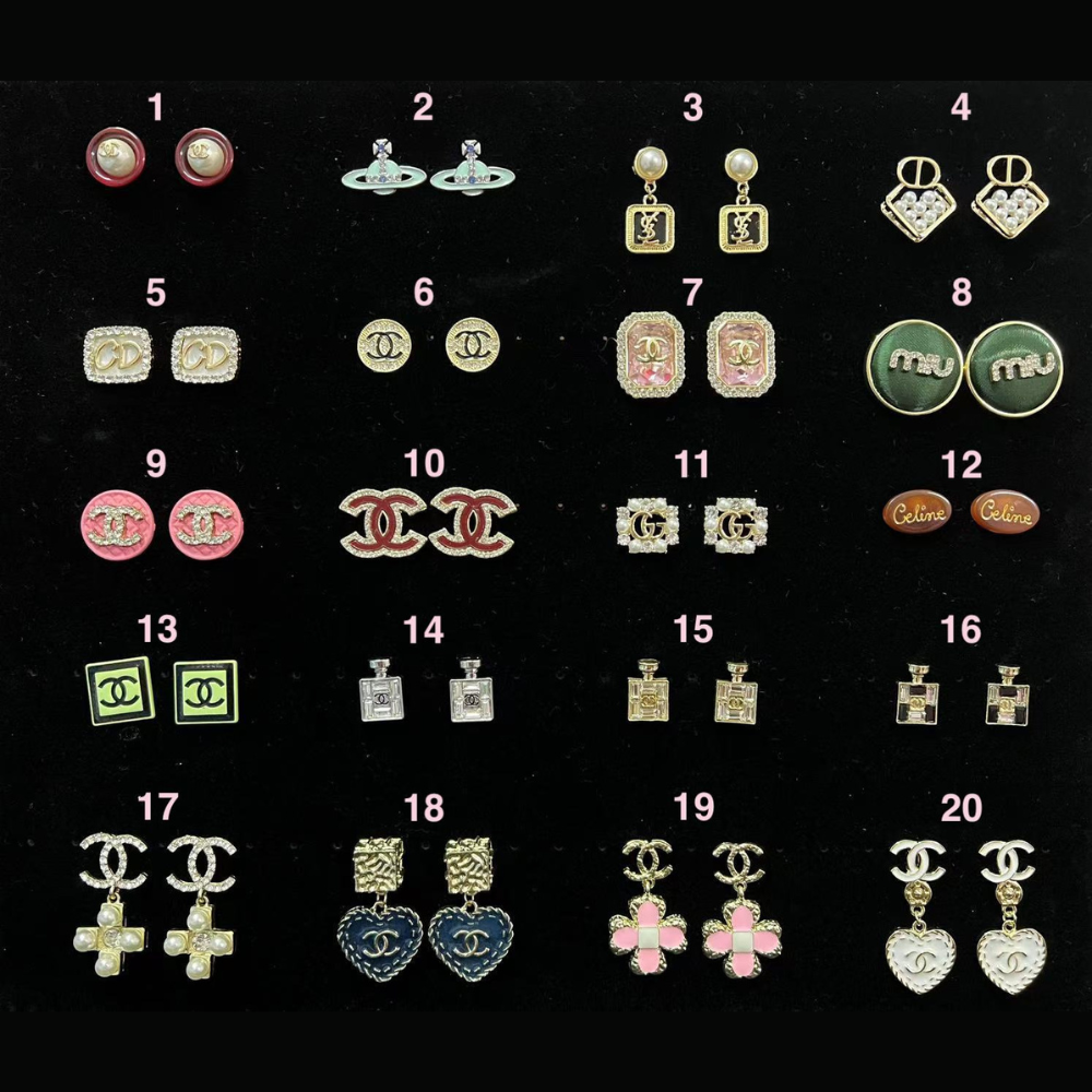 Earrings multi color with diamond high quality dangling / stud with pearl gold / silver with stone jewelry