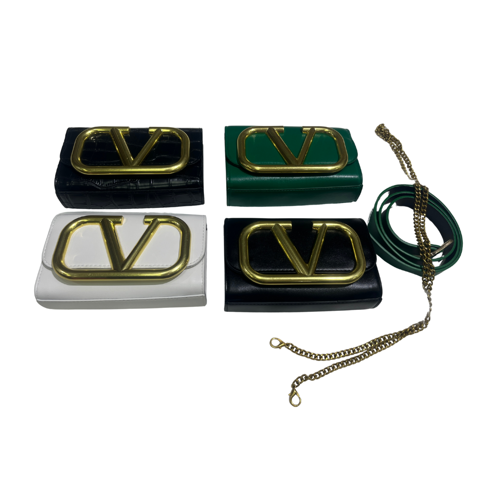 V bag multi colour crossbody bag / belt bag high quality with chain and belt bag