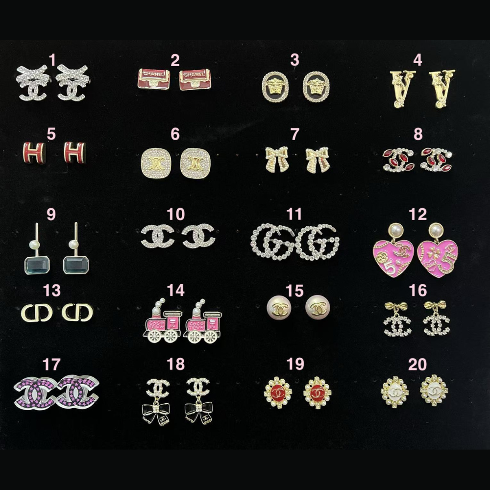 Earrings with diamond high quality dangling / stud  multi color with pearl gold / silver with stone jewelry