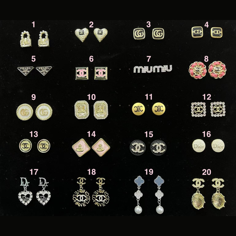 Earrings C&C G&G C&D different styles dangling / stud  multi color with diamond gold / silver with stone earring