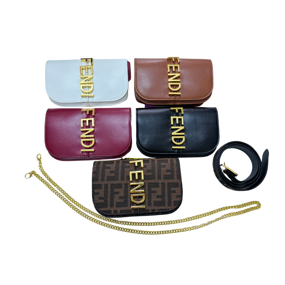 F&endi multicolour crossbody bag / belt bag with chain and belt HQ bag