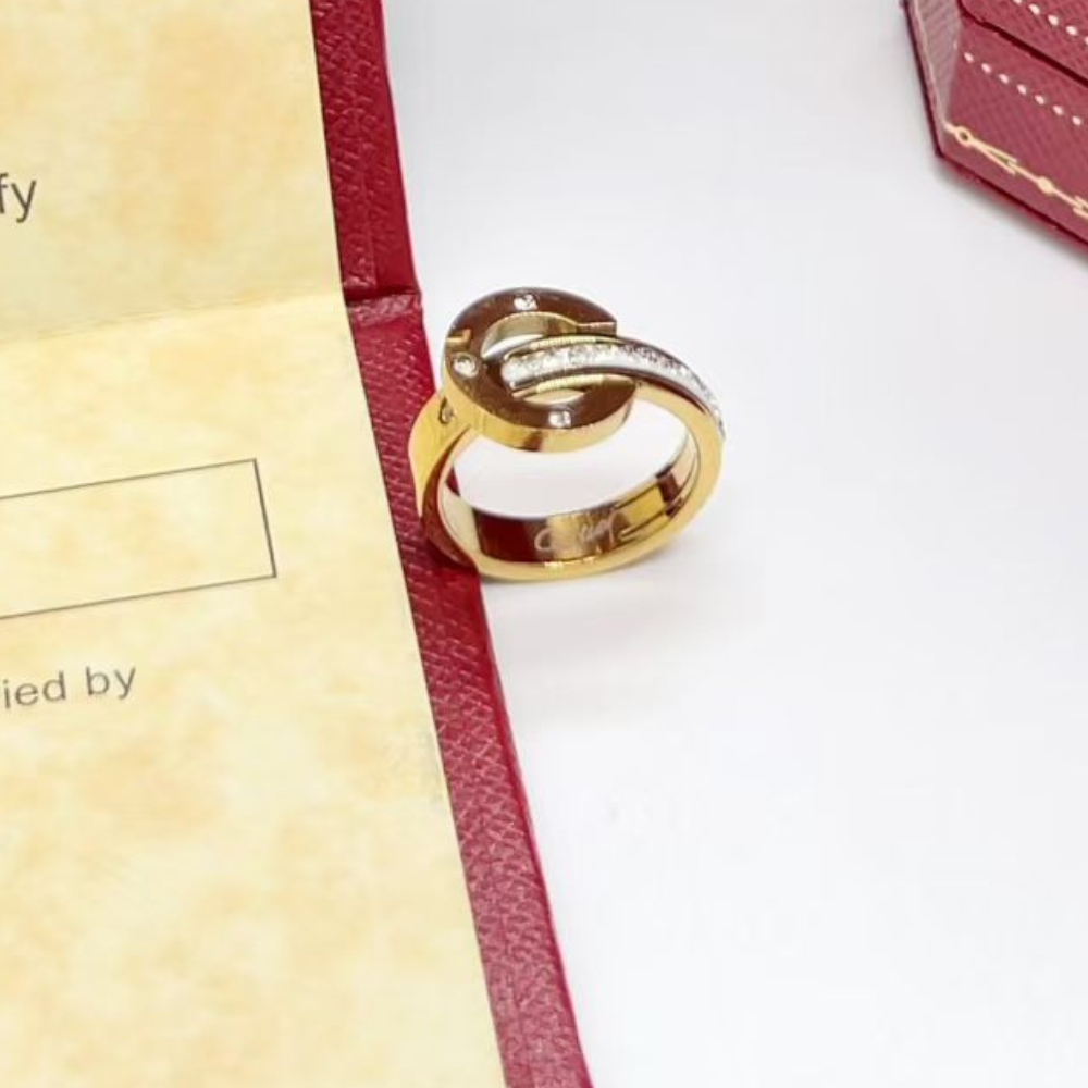 C&T ring Stainless Steel with 18K Gold Plated   Love Friendship Ring Cubic Zirconia Promise Ring Wedding Gold Band Stacking Rings Jewelry Birthday Valentine's Day Gifts for Women Size 7-9