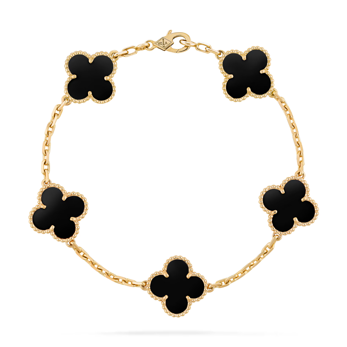 V&CA 18K yellow Gold Plated with stamp,Laser sensation gold Bracelet, Lucky Link Bracelets Double-Sided Adjustable Design Jewelry for Women Girls Christmas Valentine's Day
