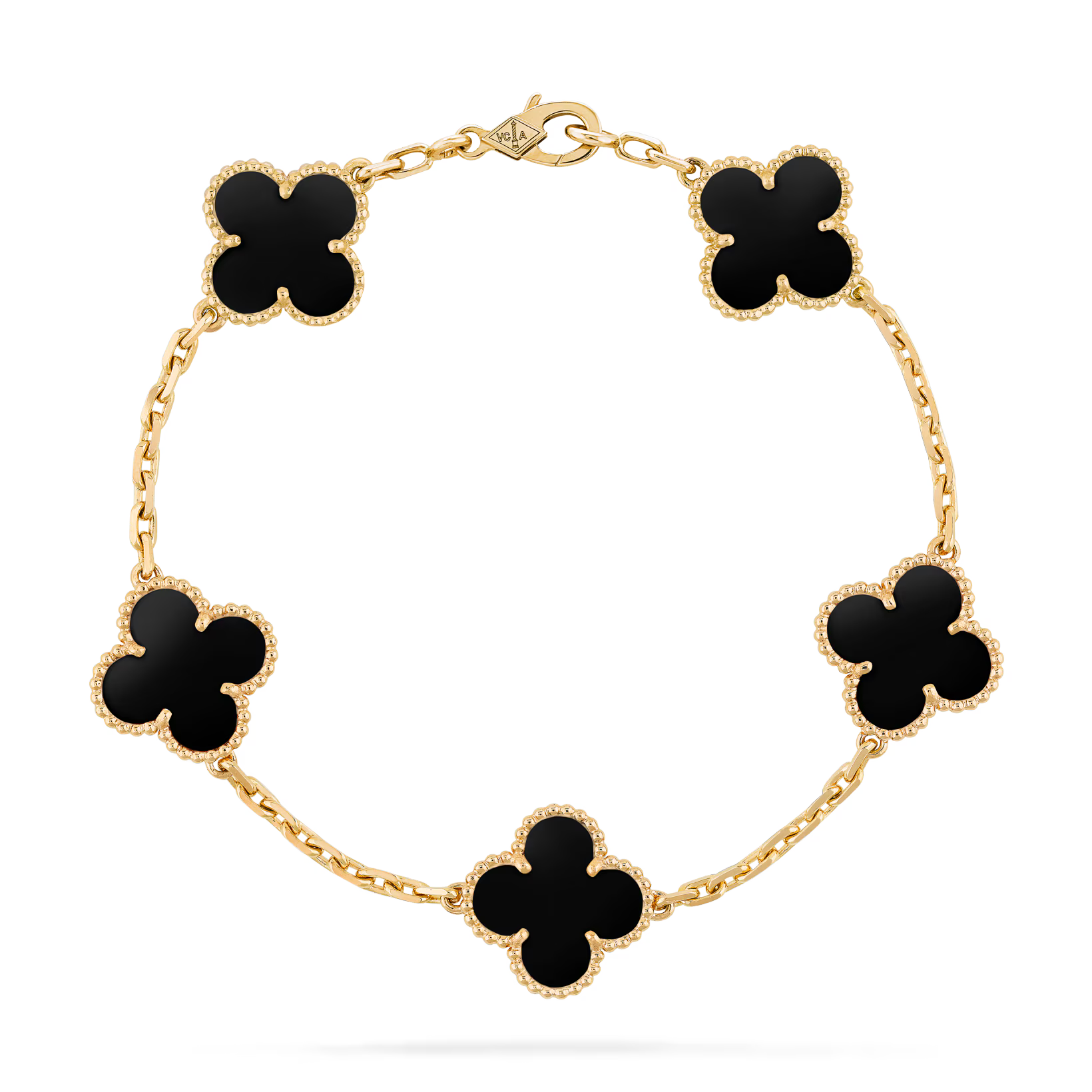 V&CA 18K yellow Gold Plated with stamp,Laser sensation gold Bracelet, Lucky Link Bracelets Double-Sided Adjustable Design Jewelry for Women Girls Christmas Valentine's Day